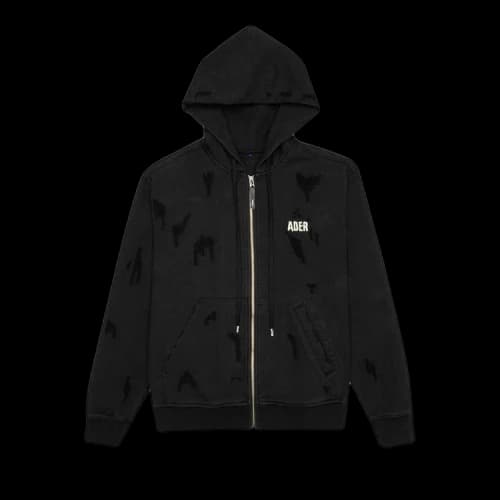 Ader Error Mask Zip-Up Hoodie 'Black'
