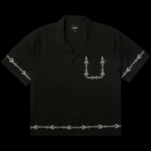 HUF Pinstripe Emb Short-Sleeve Resort Shirt 'Black'