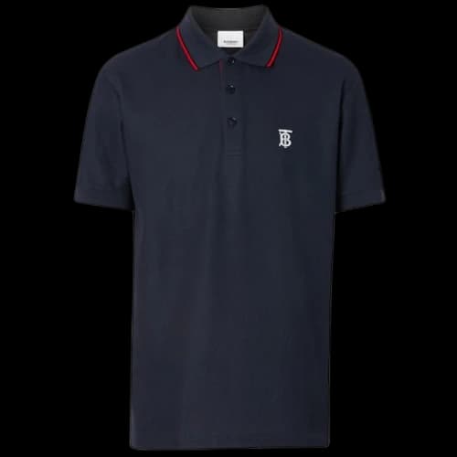 Burberry Logo Embroidered Polo Navy