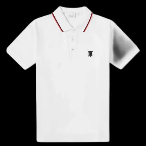 Burberry Logo Embroidered Polo White