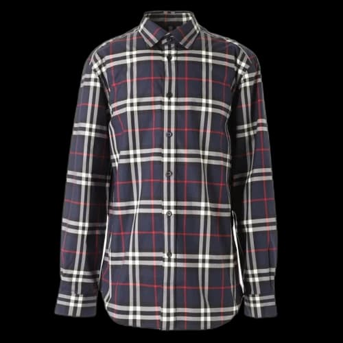 Burberry Check Print L/S Shirt Navy