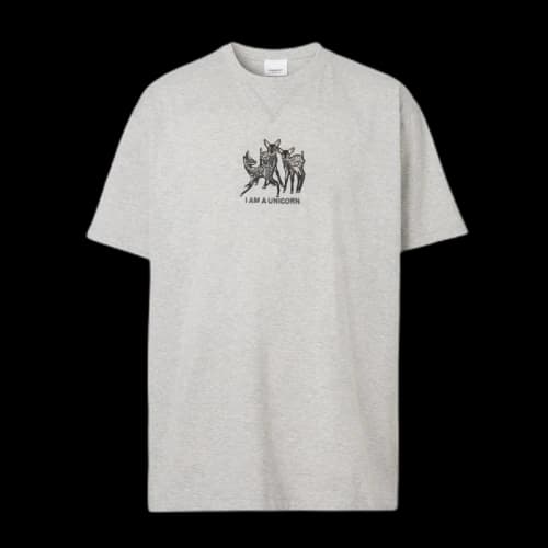 Burberry Fawn Enbroidered T-Shirt Grey