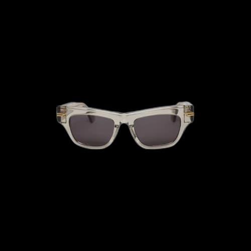 Bottega Veneta Clear Acetate Square Sunglasses 'Grey'