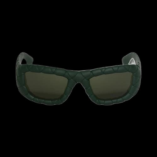 Bottega Veneta Intrecciato Rectangular Sunglasses 'Black'