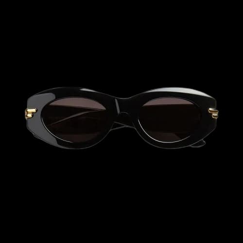 Bottega Veneta Mitre Oval Sunglasses 'Black/Grey'