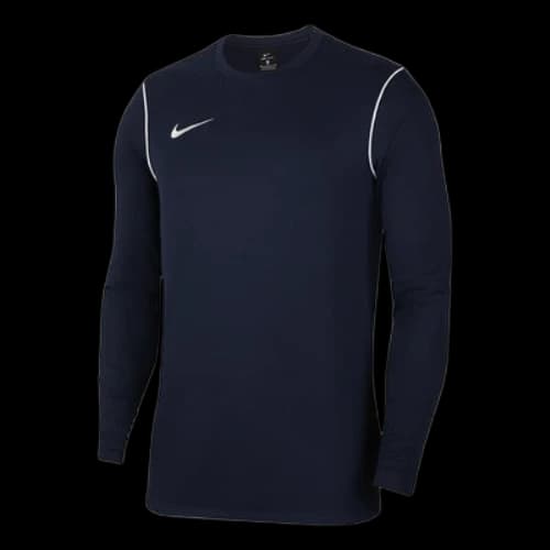 Nike Logo Embroidered Round Neck Pullover Long Sleeves Navy Blue T-Shirt
