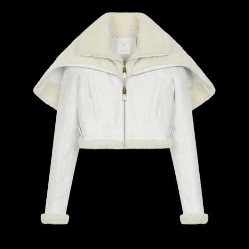 Givenchy Mix Shearling Cropped Blouson 'White'