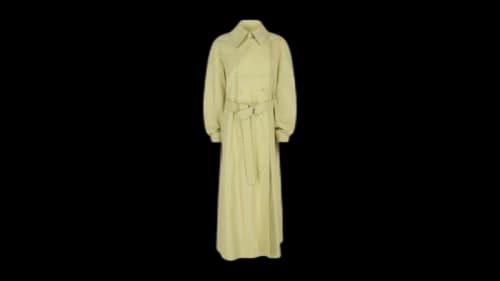 Givenchy Leather Trench Coat Pale Yellow