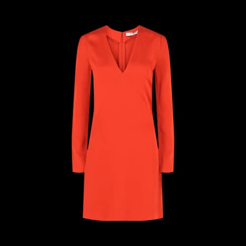 Givenchy V-Neck Long-Sleeve Dress 'Bright Red'