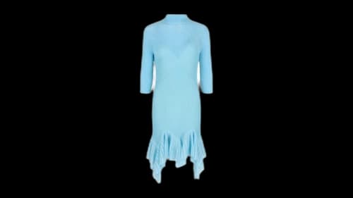 Givenchy Women's Asymmetric Handkerchief Dress Aquamarine