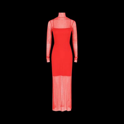 Givenchy 4G Lace Maxi Dress 'Vermilion'
