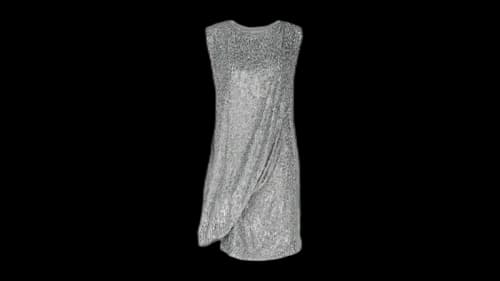 Givenchy Women's Lamé Crystal-Embellished Mini Dress Silver