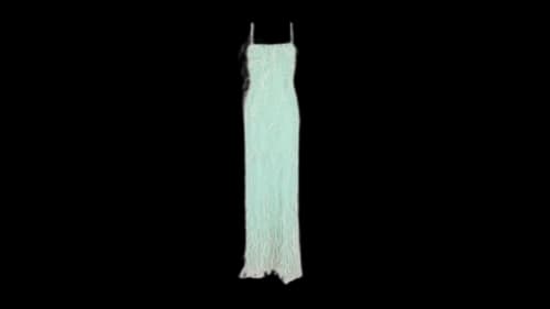 Givenchy Women's Embroidered Feather Column Gown Green Mint