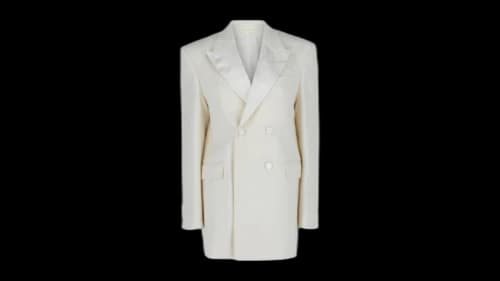 Givenchy Double-Breasted Satin Trimmed Jacket White