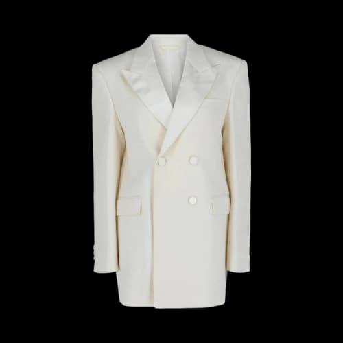 Givenchy Double Breasted Satin Trimmed Jacket 'White'