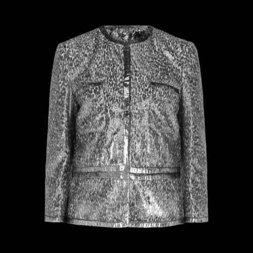 Givenchy Animal Print Single Breasted Jacket 'Silver'