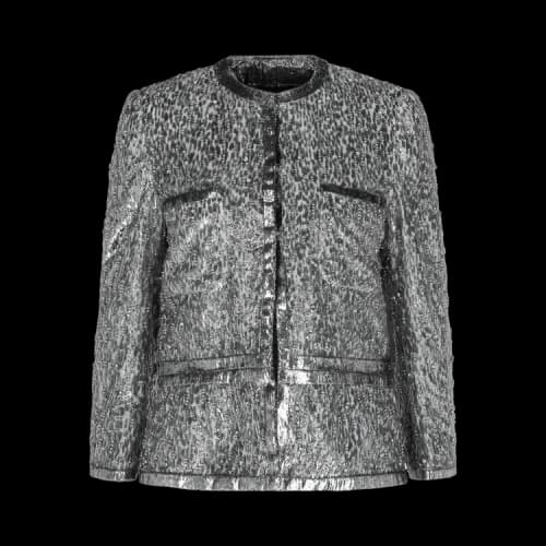 Givenchy Animal Print Single Breasted Jacket 'Silver'