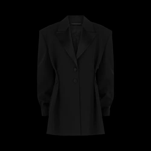 Givenchy Pleated Single Breasted Blazer 'Black'