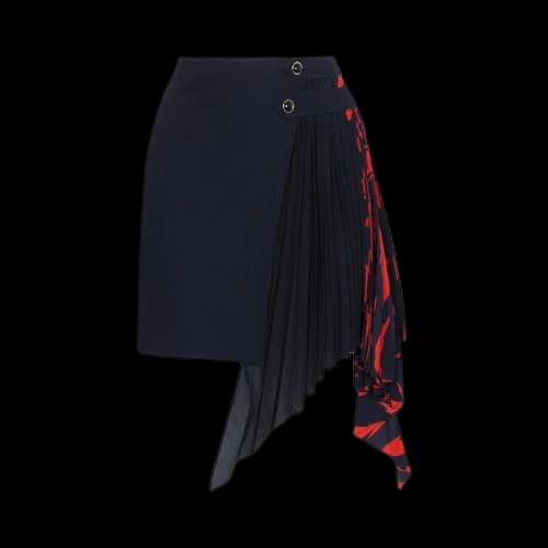 Givenchy Side Pleat Printed Skirt 'Blue'