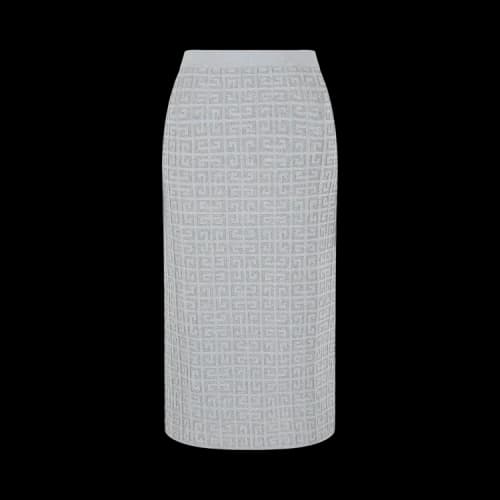 Givenchy Straight Knitted 4G Monogram Skirt 'Silver'