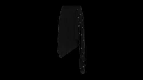 Givenchy Women's 4G Asymmetrical Skirt Black Silver