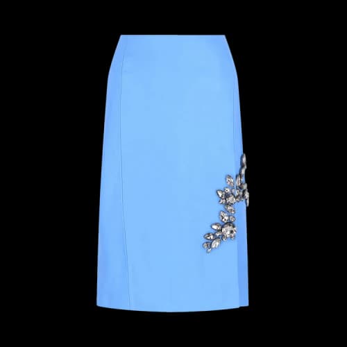 Givenchy Leather Long Skirt Women's Blue