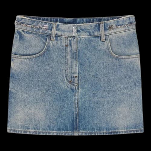 Givenchy Chain Detailed Mini Denim Skirt 'Medium Blue'