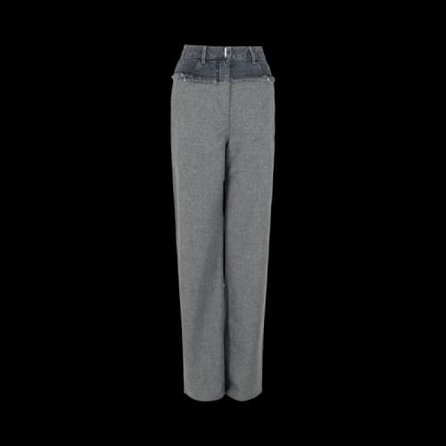 Givenchy Bi-Material Extra Wide Leg Pants 'Grey'