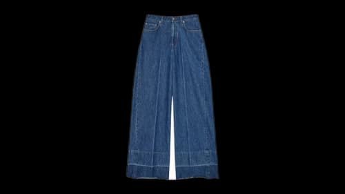 Givenchy Women's Alt Fit Raw Edge Wide Leg Denim Trousers Medium Blue