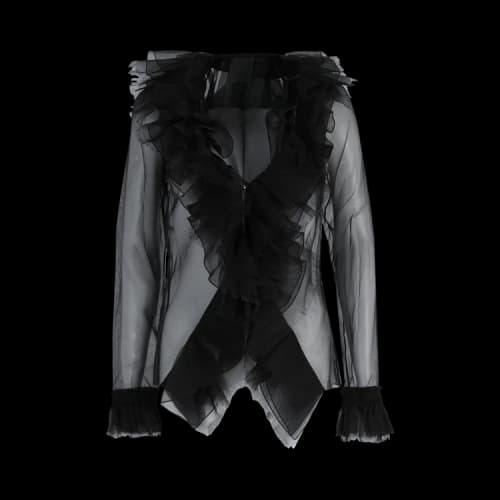 Givenchy Ruffled Silk Organza Blouse 'Black'