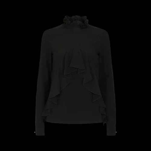 Givenchy Ruffled Silk Blouse 'Black'