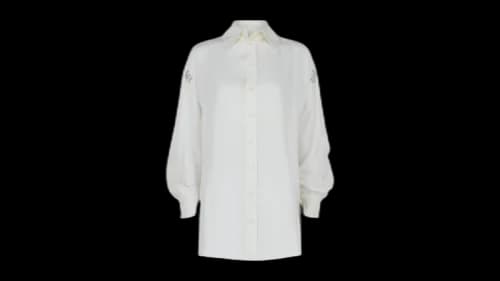 Givenchy Women's Crystal Embellished Silk Blouse White