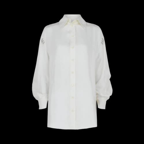 Givenchy Crystal Embellished Silk Blouse 'White'