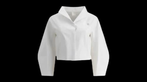 Givenchy Cropped Poplin Shirt White
