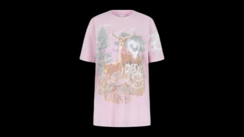 Givenchy Women's Forest Graphic Print T-Shirt Light Pink