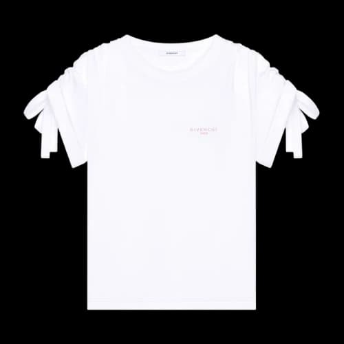 Givenchy Bows Gathered Shoulder T-Shirt 'White'