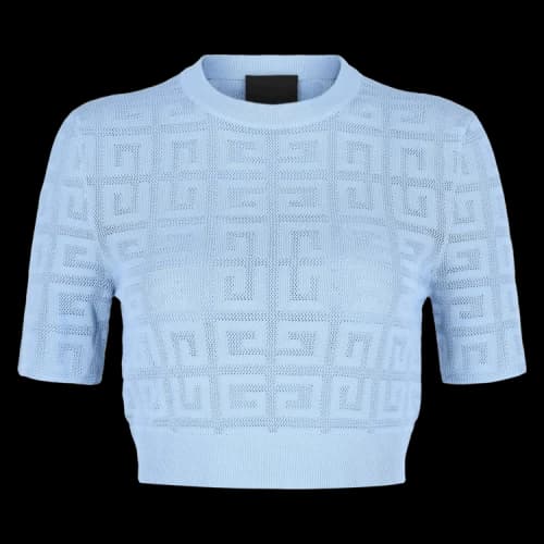 Givenchy 4G Monogram Crop Sweater 'Blue'