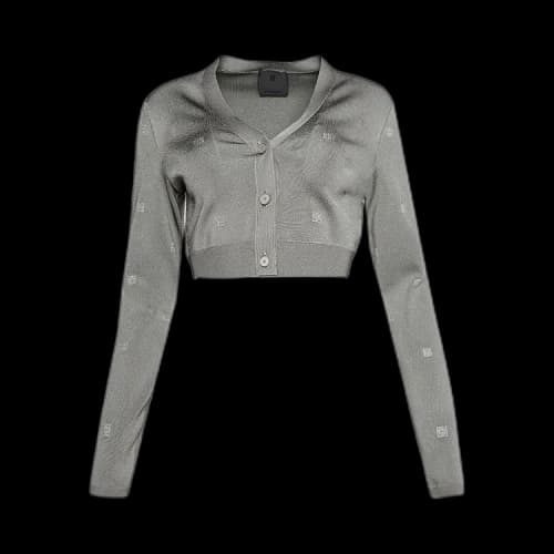 Givenchy 4G Cropped Cardigan 'Titanium'