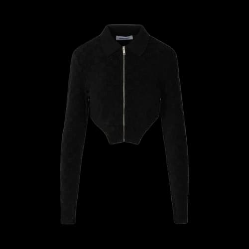 Ambush Monogram Zipped Cropped Top 'Black'
