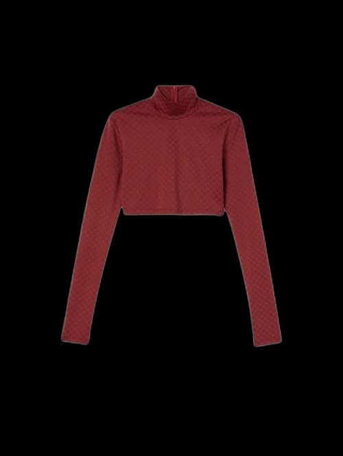 Ambush Mini Monogram Crop Top Shirt Russet Brown