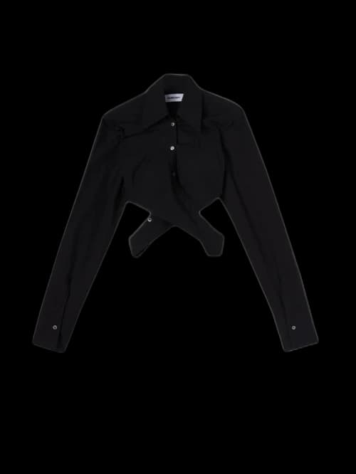 Ambush Wrapped Cropped Shirt Black