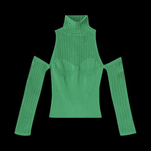 Ambush Crochet Heart Knit Turtleneck 'Amazon'