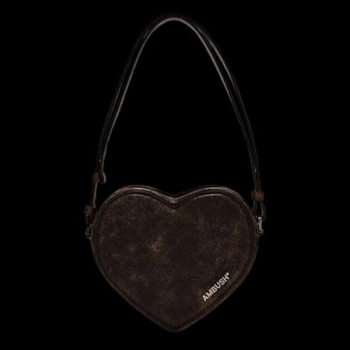 Ambush Heart Leather Shoulder Bag 'Black'