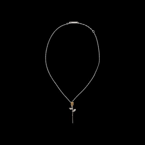 Ambush Rose Charm Necklace 'Silver'