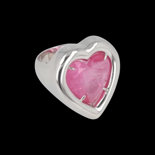 Ambush Heart-Stone Ring 'Silver'