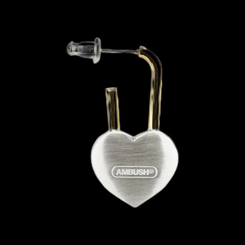 Ambush Small Heart Padlock Earring 'Silver'