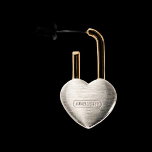 Ambush Heart Padlock Earring 'Silver'