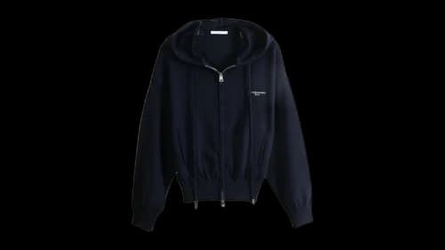 Givenchy Women's Zip-Up Hoodie Sweater Navy