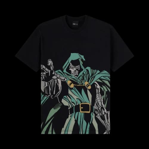 OVO x Marvel Dr. Doom Masthead Tee 'Fade Out Black'