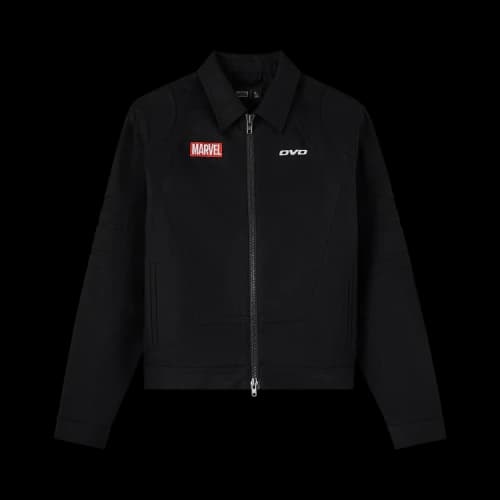 OVO x Marvel Ghost Rider Denim Moto Jacket 'Black Rigid'